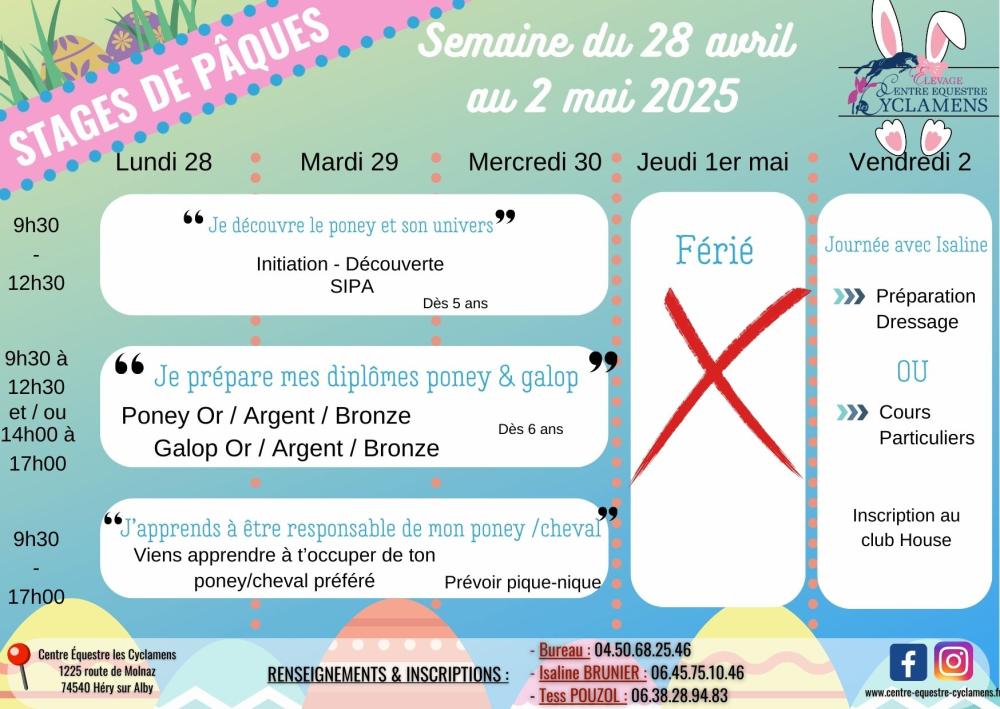 Stage Pâques 2025 - semaine 2