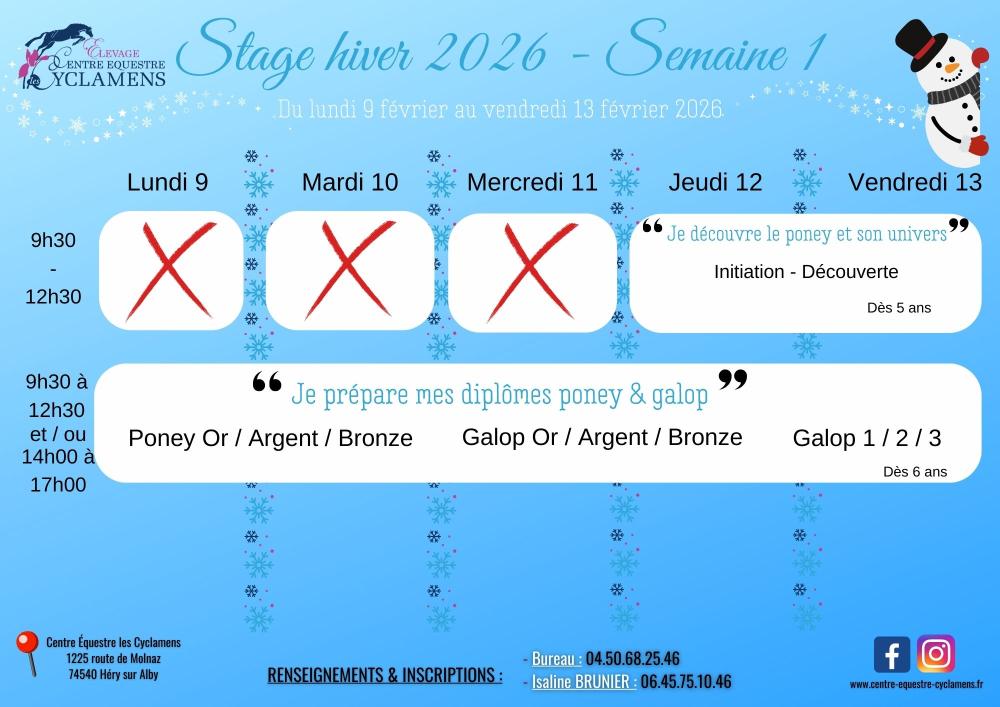 Stage hiver 2026 - Semaine 1