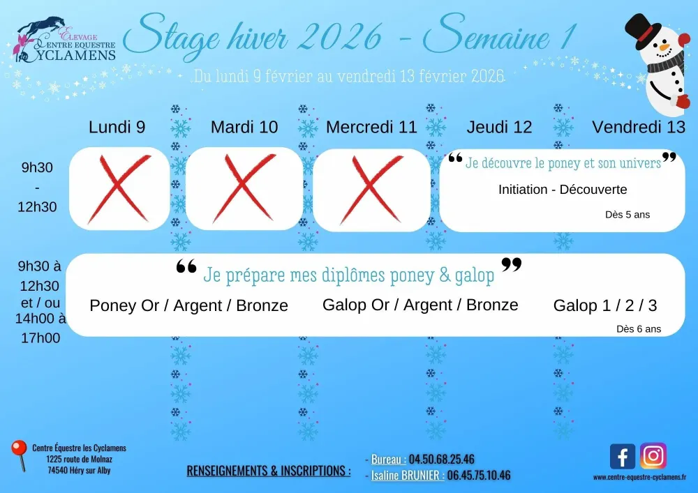 Stage hiver 2026 semaine 1